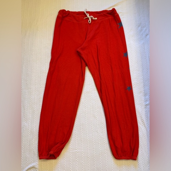 Loungewear Set SUNDRY top & pants Blue Stars in Red Size L/XL (3-4) - Picture 10 of 16